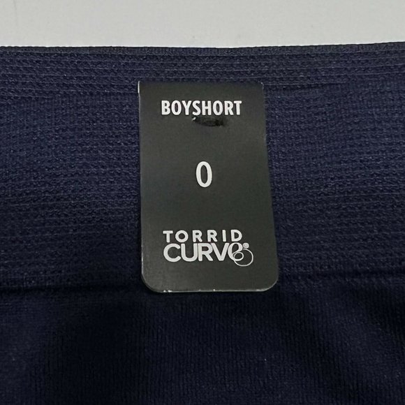 NWT TORRID Boyshort Pantie Underwear Sz 0 Blue Lace Sides - Picture 3 of 4